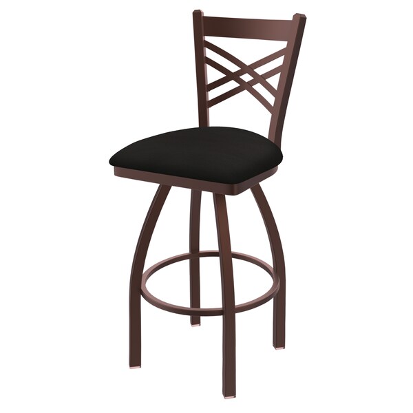 25" Swivel Counter Stool, Bronze Finish, Canter Espresso Seat